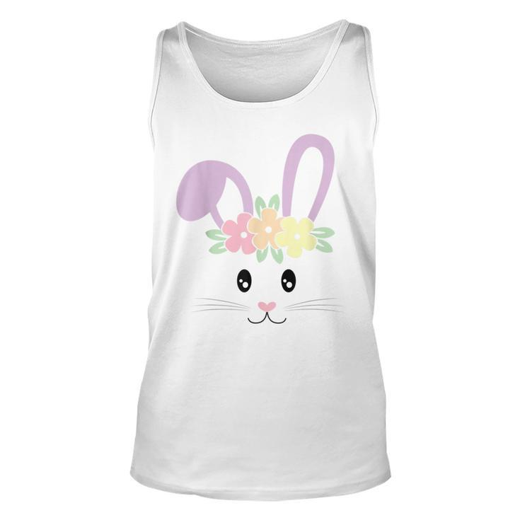 Cute Easter Bunny Face Pastel  For Girls And Toddlers  Unisex Tank Top
