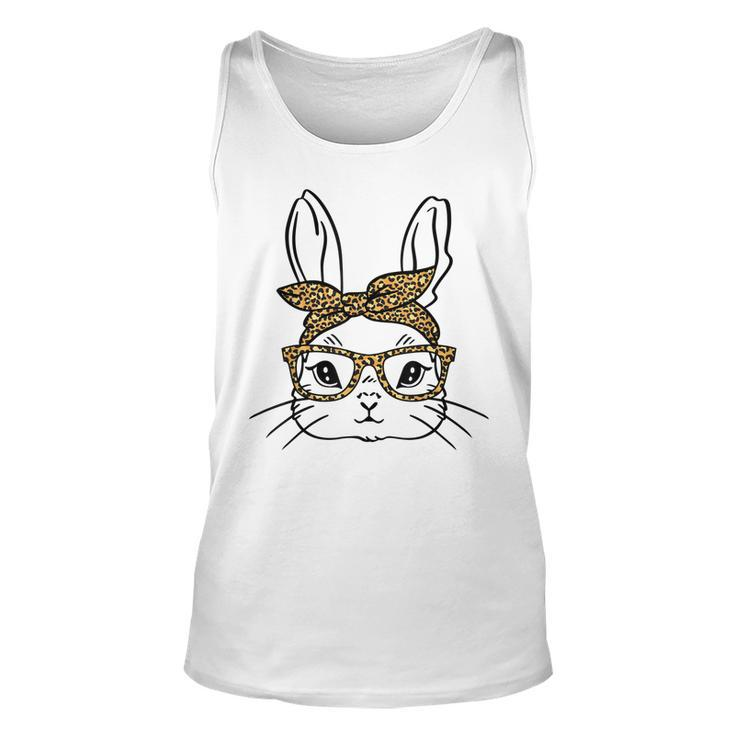 Cute Easter Bunny Leopard Glasses Mama Kids Easter Girls  Unisex Tank Top