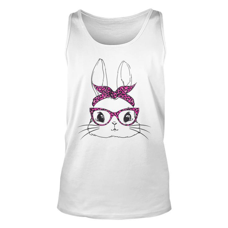Easter Bunny Pink Leopard Glasses Mama Kids Easter Girls  Unisex Tank Top