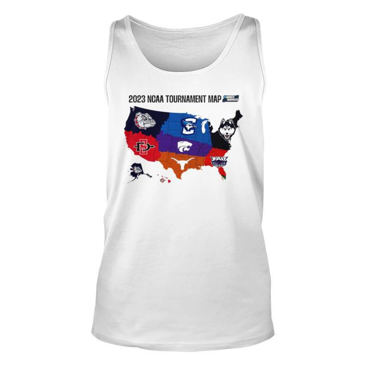 Elite 8 March Madness 2023 Ncaa Tournament Map Unisex Tank Top