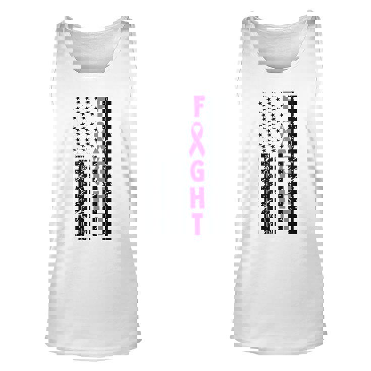 Fight Breast Survivor American Flag Breast Cancer Awareness Tank Top