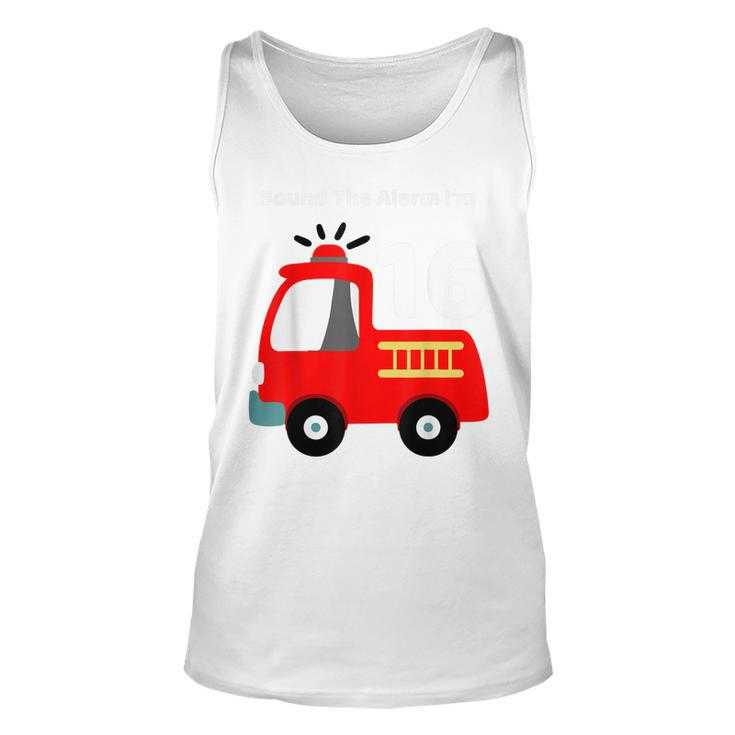 Fire Fighter Truck 16 Year Old Birthday  | 16Th Bday Unisex Tank Top