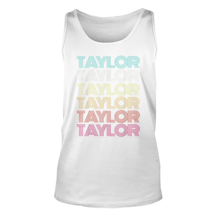 First Name Taylor Girl Retro Personalized Groovy 80S Vintage Tank Top