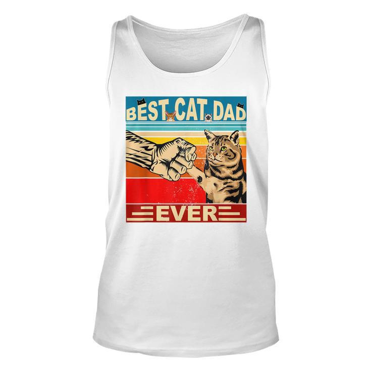 Funny Retro Best Cat Dad Ever Vintage Mens Dads Kitty Lovers Unisex Tank Top