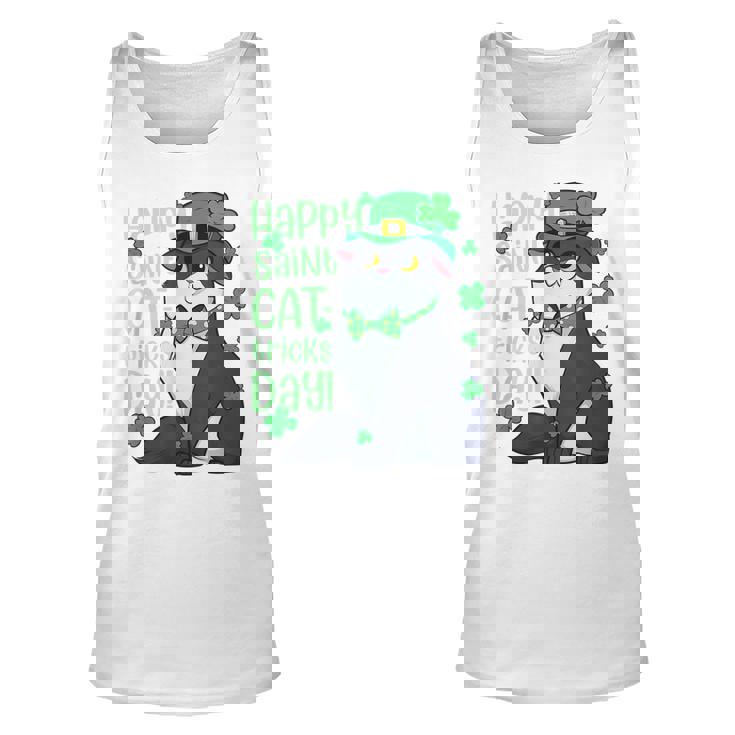 Funny St Patricks Day Happy St Cat Tricks Day Unisex Tank Top