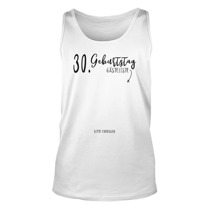 Geschenk Zum 30 Geburtstag Gästebuch Tank Top