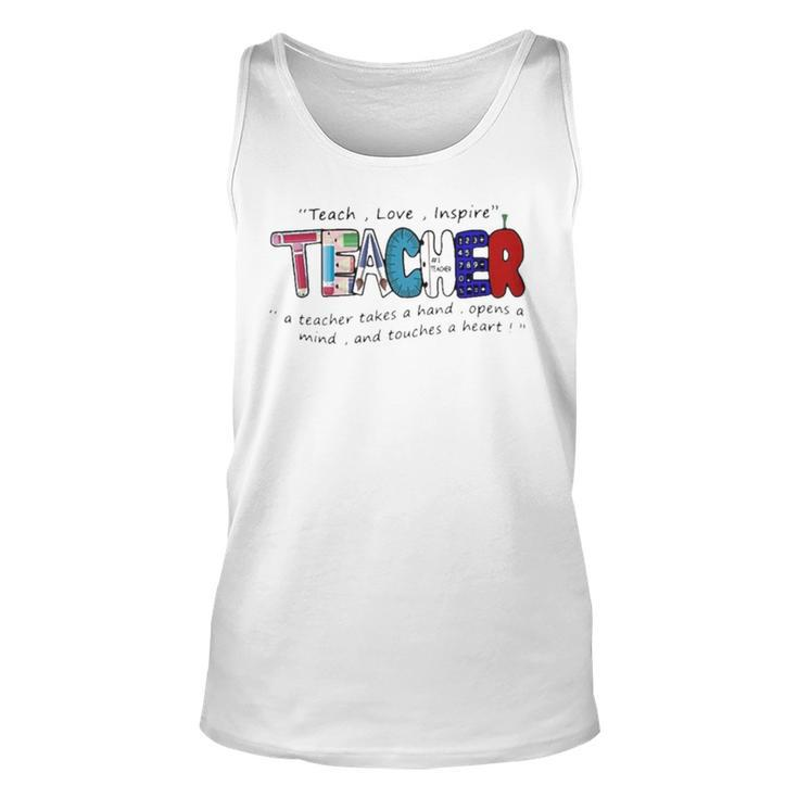 Gift Teach Love Inspire Teacher TeachingUnisex Tank Top