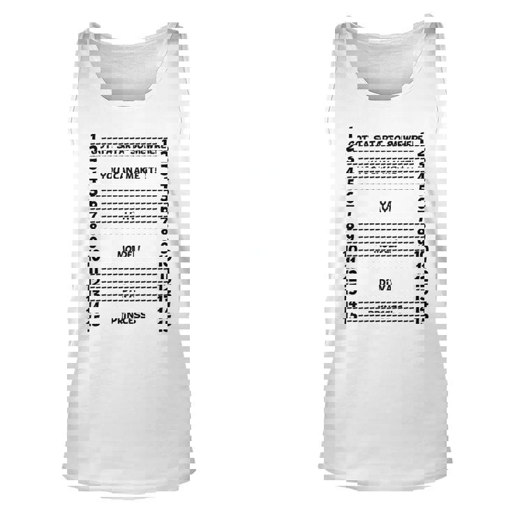 Hair Length Check Measurement Backprint Back Unisex Tank Top