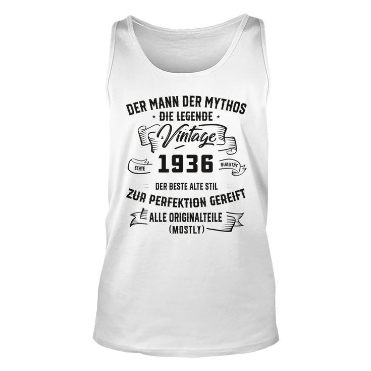 Herren Vintage Der Mann Mythos Die Legende 1936 87 Geburtstag Tank Top