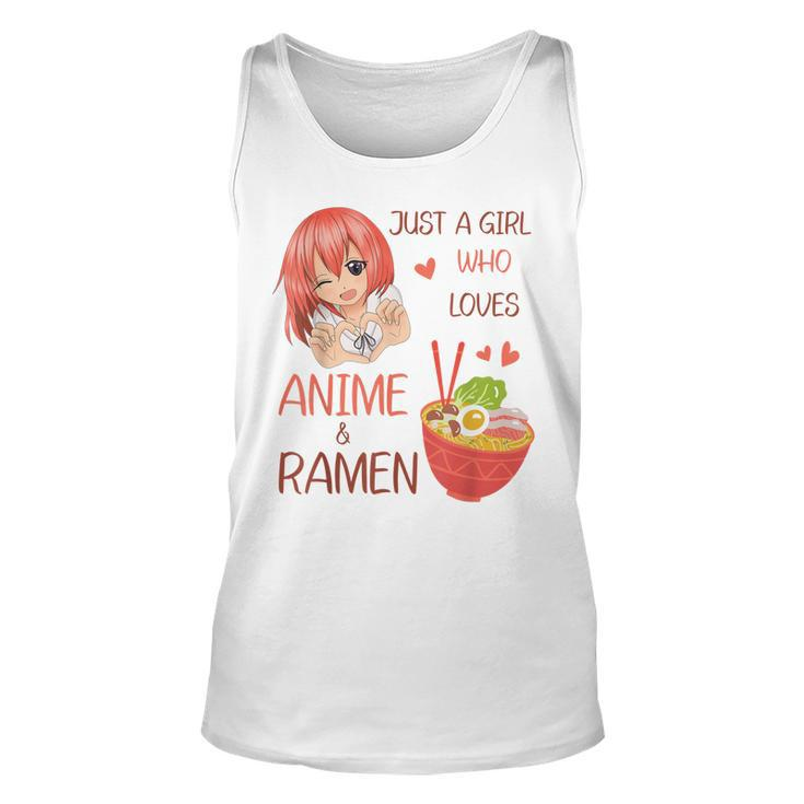 Just A Girl Who Loves Anime And Ramen Japan Anime Girl  Unisex Tank Top