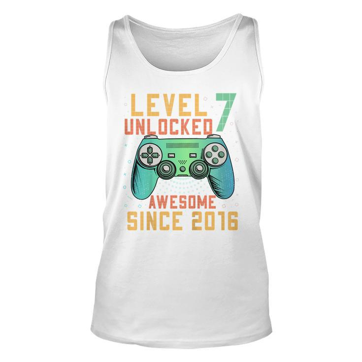Kids Level 7 Unlocked 7Th Birthday 7 Year Old Boy Gamer Tank Top