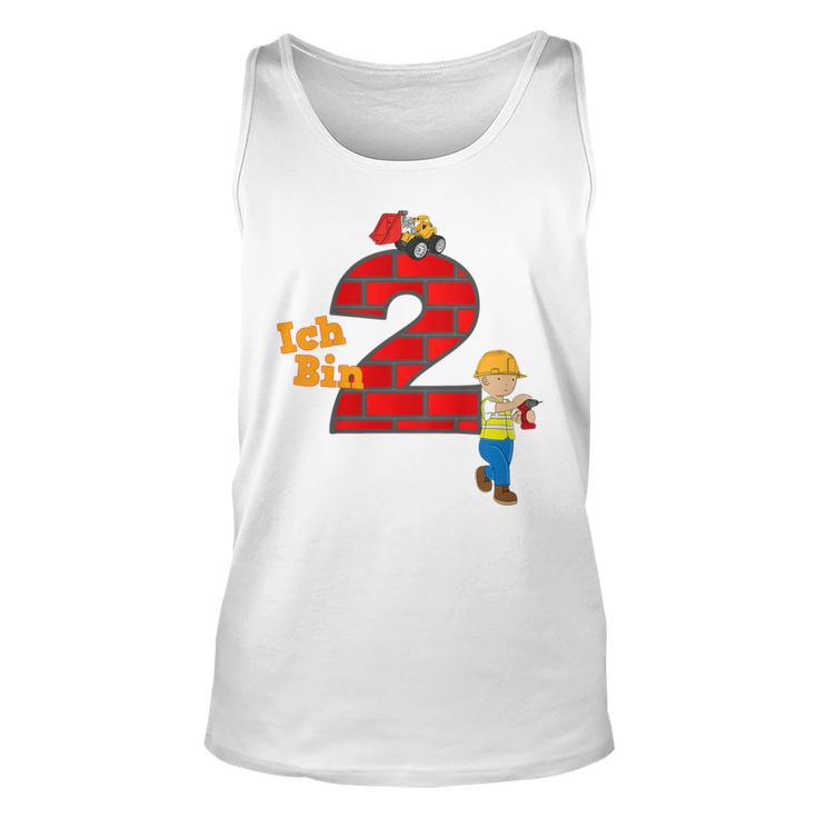 Kinder Geburtstags 2 Jahre Junge Bagger Baumeister Tank Top