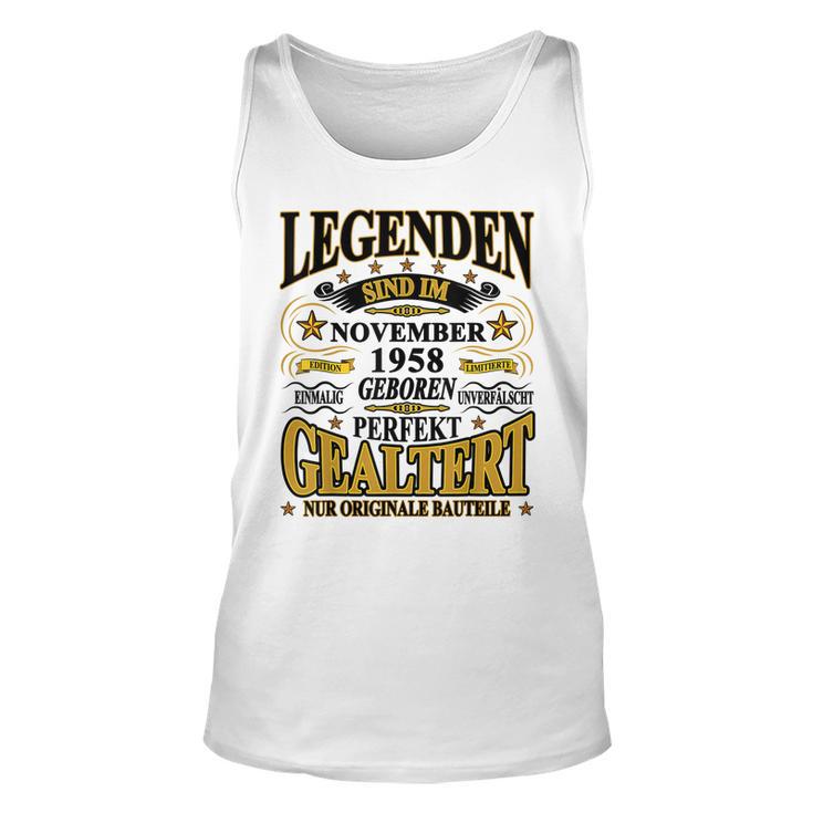 Legenden November 1958 Geburtstag Unisex TankTop, 65 Jahre Lustiges Tee