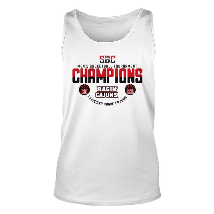 Louisiana Ragin’ Cajuns 2023 Sun Belt Men’S Basketball Conference Tournament Champions T Tank Top