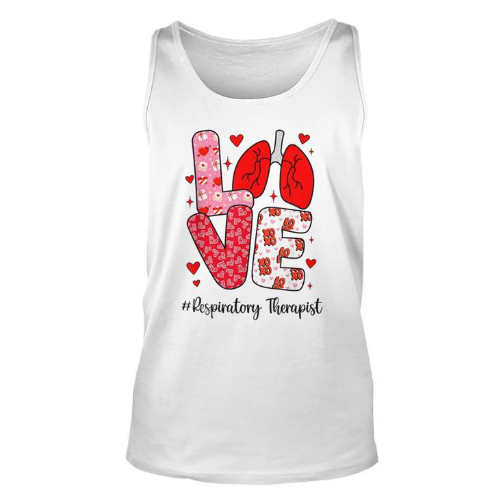 Love Respiratory Therapist Life Valentine Group Nursing  Unisex Tank Top