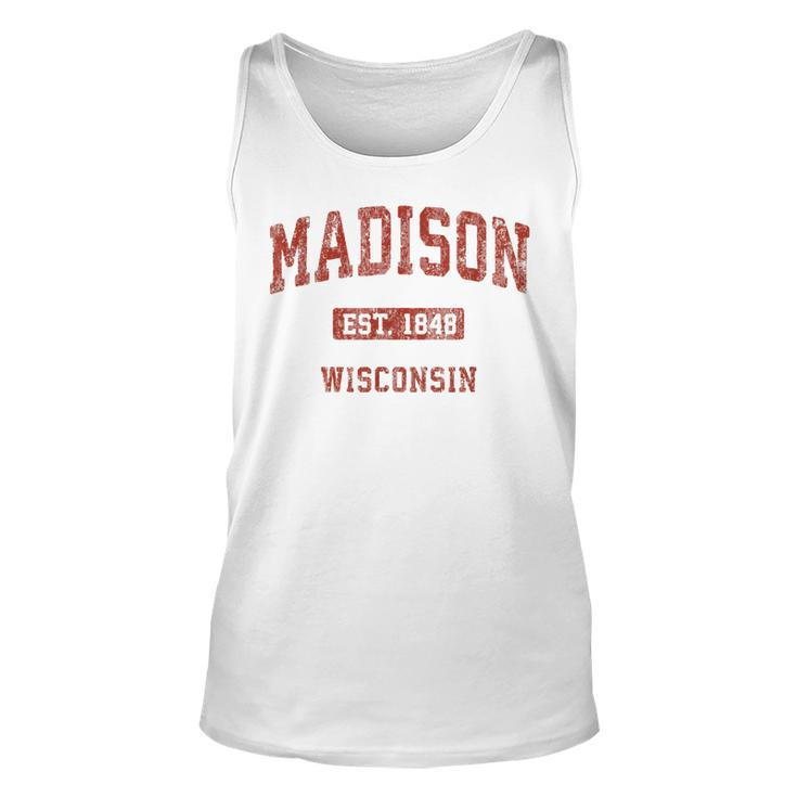 Madison Wisconsin Wi Vintage Athletic Sports Design  Unisex Tank Top