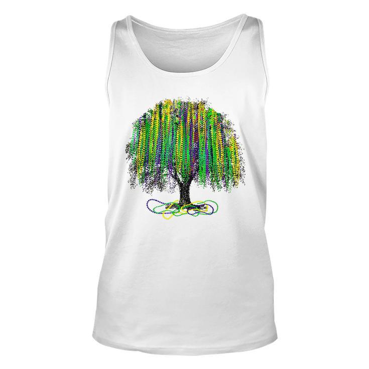 Mardi Gras Watercolor Mardi Gras Bead Tree Party Costume  Unisex Tank Top