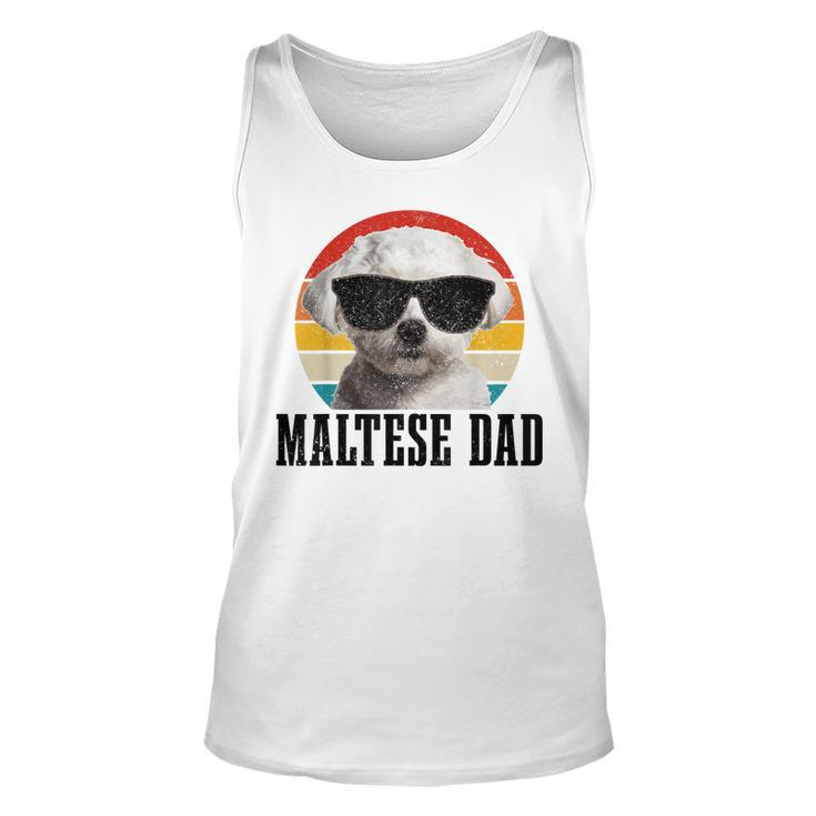 Mens Maltese Dad Retro Vintage Dog Funny Maltese Dad  Unisex Tank Top