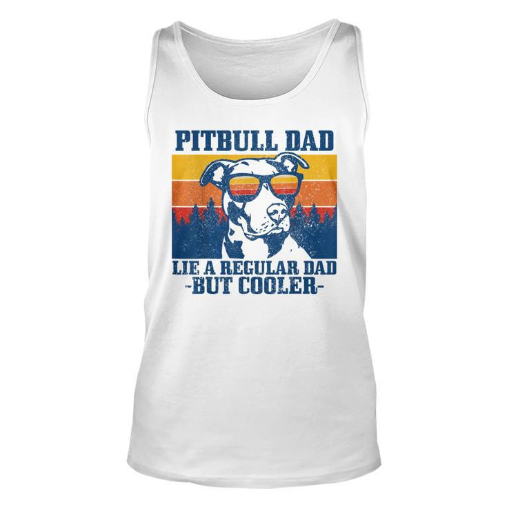 Mens Pitbull Dad Vintage Funny Dog Fathers Day Pitbull  Unisex Tank Top
