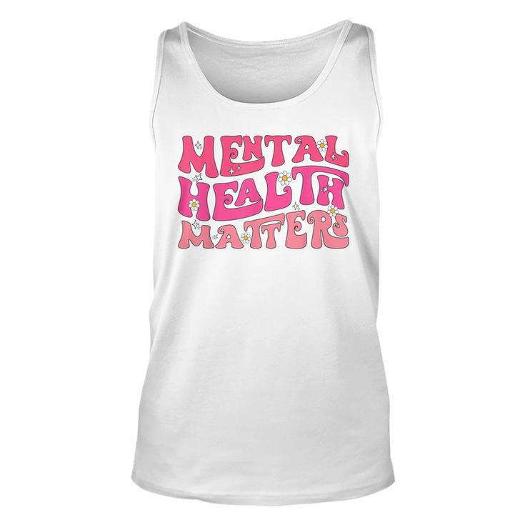 Mental Health Matters Groovy Psychologist Therapy Squad  Unisex Tank Top