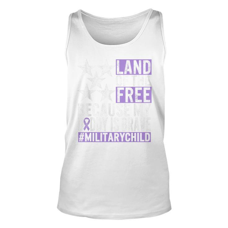 Military Child Month Purple Up Land Of The Free Daddy Brave Tank Top