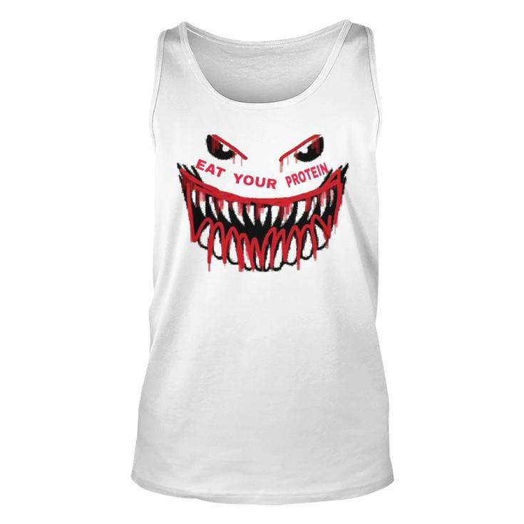 Monster Face Eat Your Protein August Unisex Tank Top