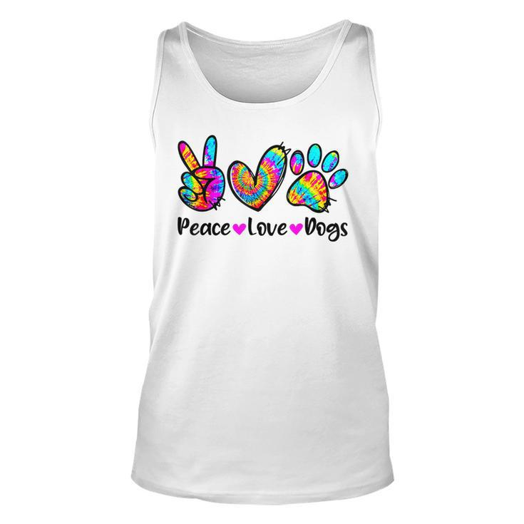 Peace Love Dogs Tie Dye Dog Paw Dog Mom Cute Mothers Day Unisex Tank Top