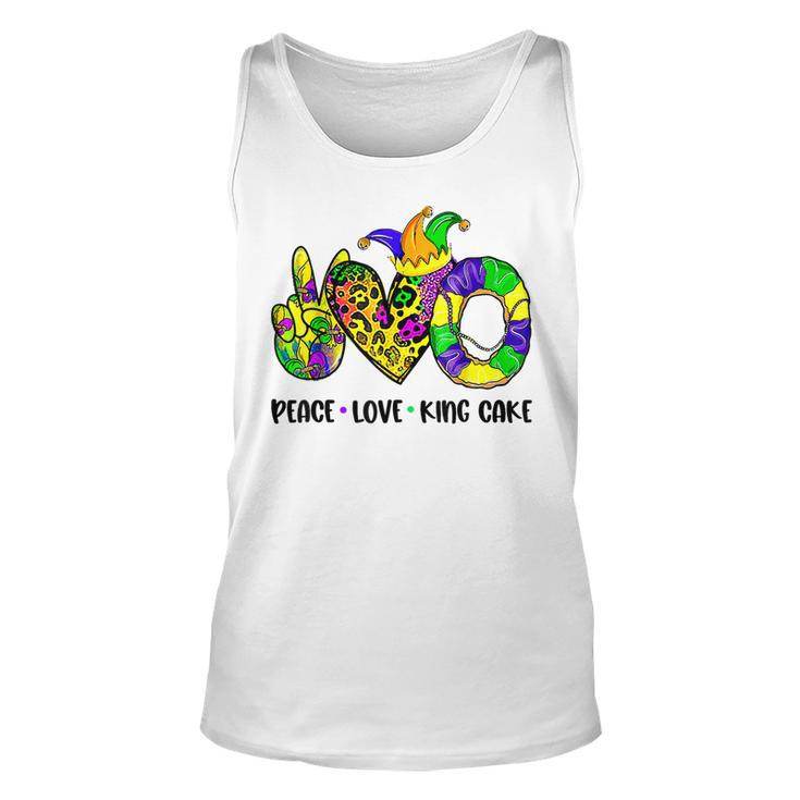 Peace Love King Cake Mardi Gras Carnival Costume Purple Unisex Tank Top