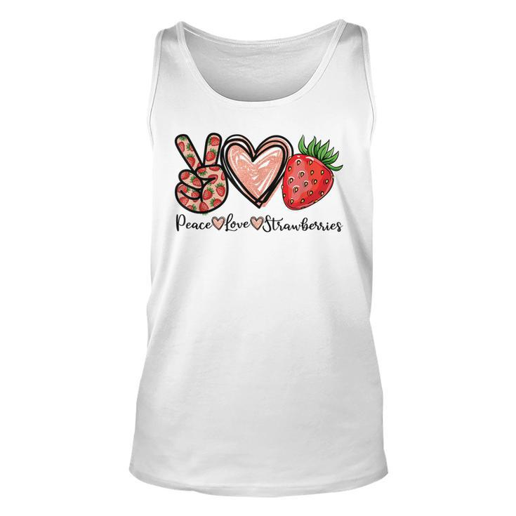 Peace Love Strawberry Farmer Strawberries Lover Berry Fruits Tank Top