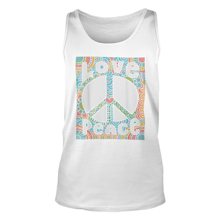 Peace Sign Love T  60S 70S Tie Dye Hippie Costume  Unisex Tank Top