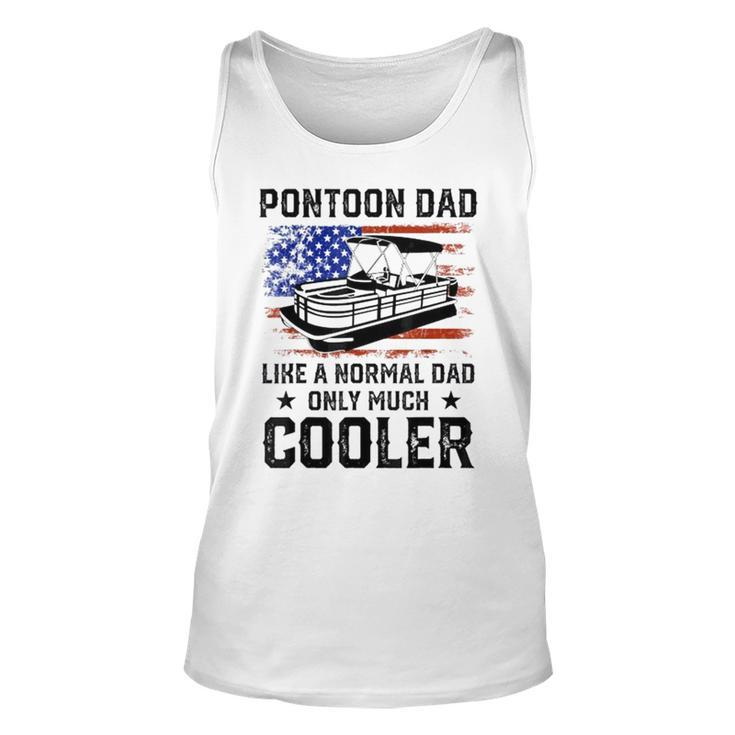 Pontoon Dad Boating American Flag 4Th Of July Fathers Day Unisex Tank Top