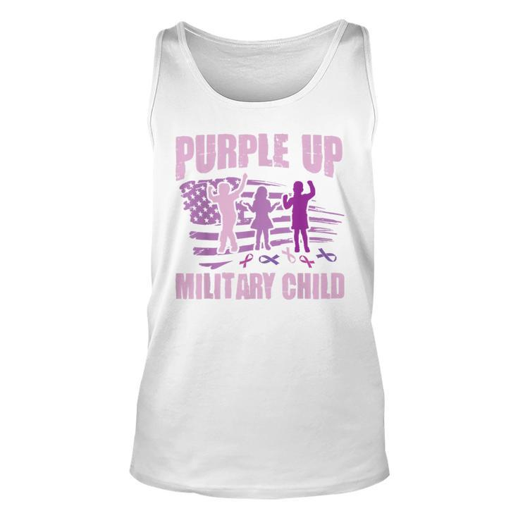 Purple Up Military Child Us Flag Military Child Awareness  Unisex Tank Top
