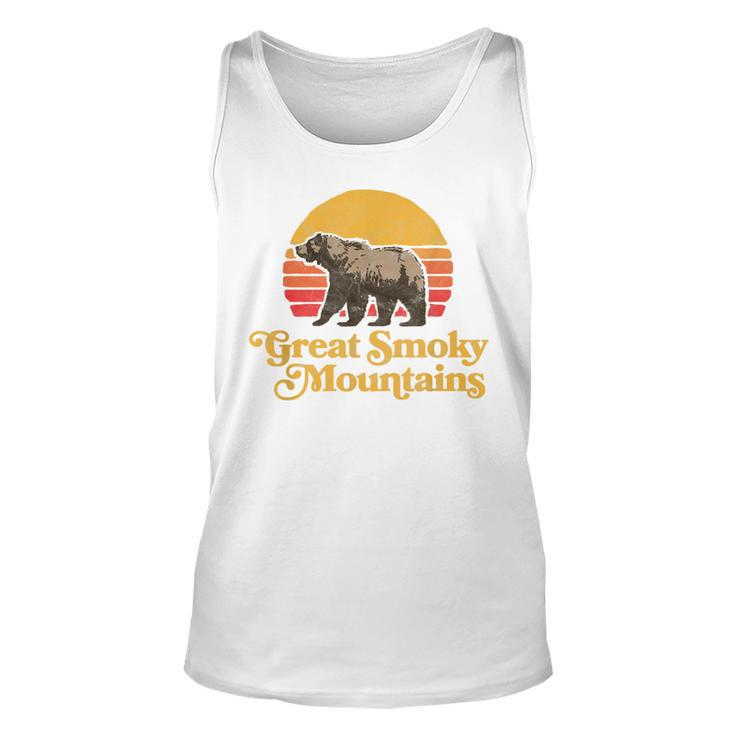 Retro Great Smoky Mountains National Park Bear 80S Graphic  Unisex Tank Top