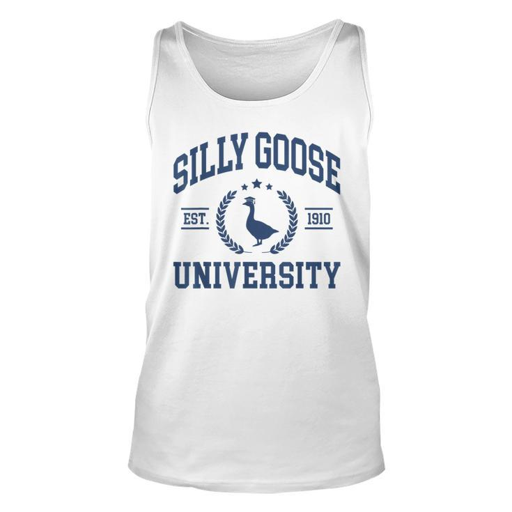 Silly Goose University Goose On The Loose Saying Tank Top