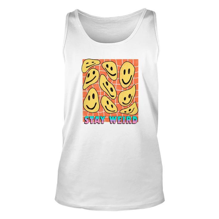 Stay Weird Be Yourself Smiley Face 90S Retro T-shirt - Thegiftio
