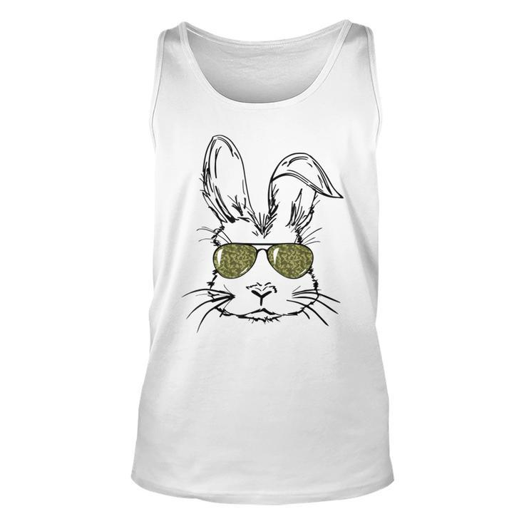 Sunglass Bunny Face Camouflage Happy Easter Day  Unisex Tank Top