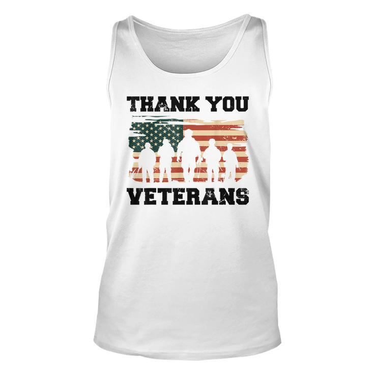 Thank You Veterans - Funny Gifts For Veterans Dad Grandpa  Unisex Tank Top
