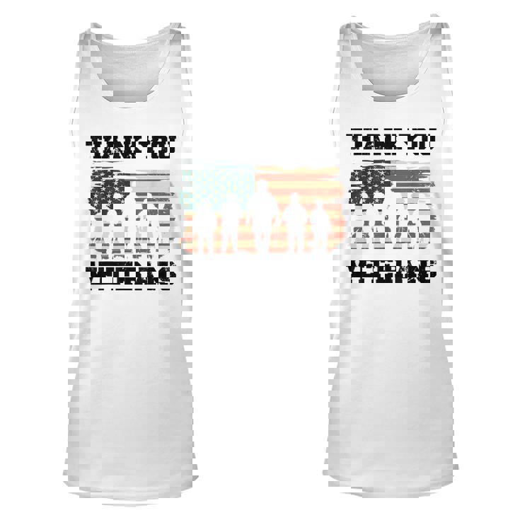 Thank You Veterans - Funny Gifts For Veterans Dad Grandpa  Unisex Tank Top