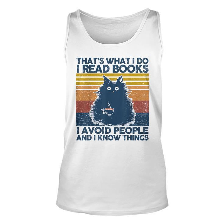 Thats What I Do I Read Books Vintage Cat  Books Lovers  Unisex Tank Top