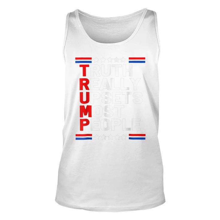 Trump 2024 Trump Truth Really Upset Most People America Flag  Unisex Tank Top