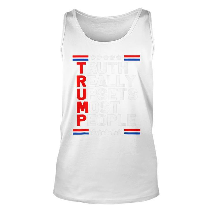 Trump 2024 Trump Truth Really Upset Most People America Flag   V2 Unisex Tank Top