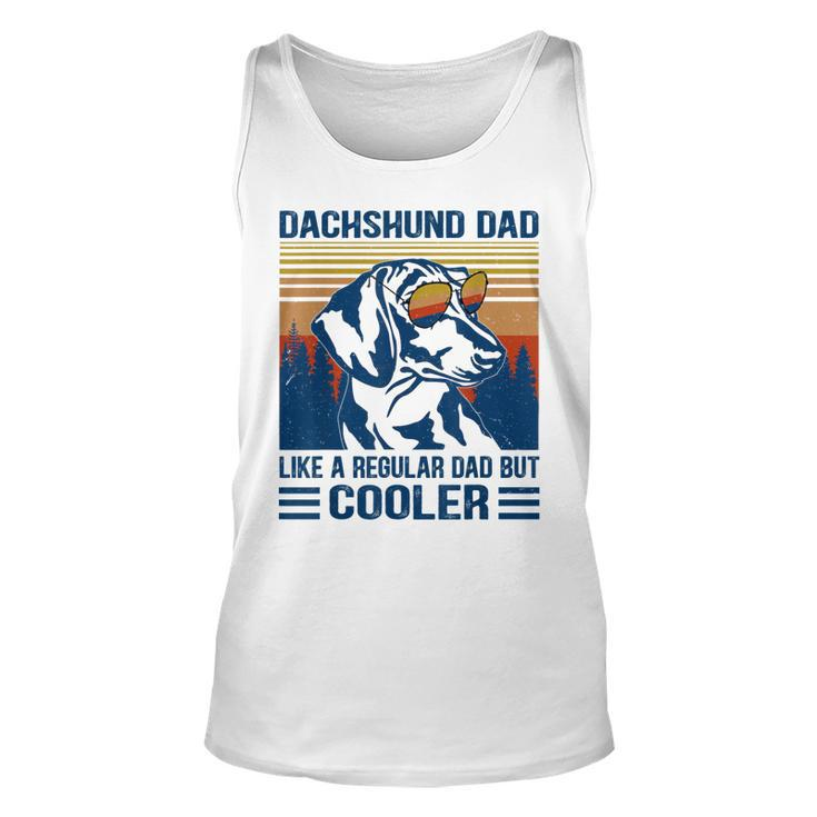 Vintage Dachshund Dad Like A Regular Dad But Cooler Funny  Unisex Tank Top
