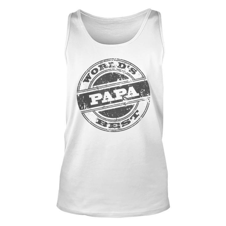 Worlds Best Papa  Cool Dad Fathers Day Gift Dads Unisex Tank Top