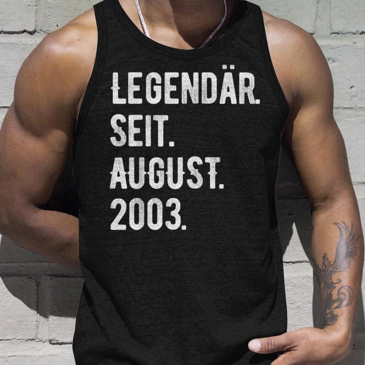 20 Geburtstag Geschenk 20 Jahre Legendär Seit August 2003 Tank Top Geschenke für Ihn