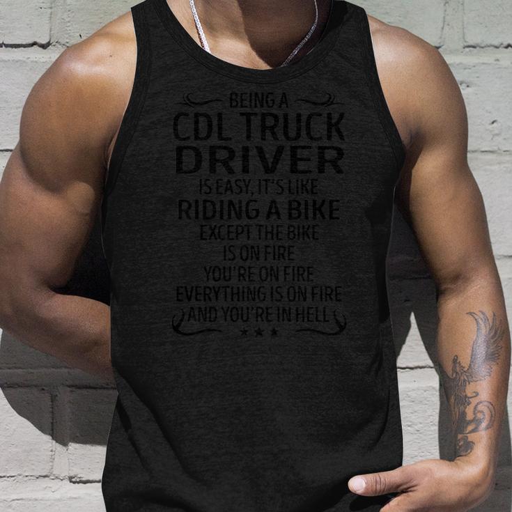 Being A Cdl Truck Driver Like Riding A Bike  Unisex Tank Top