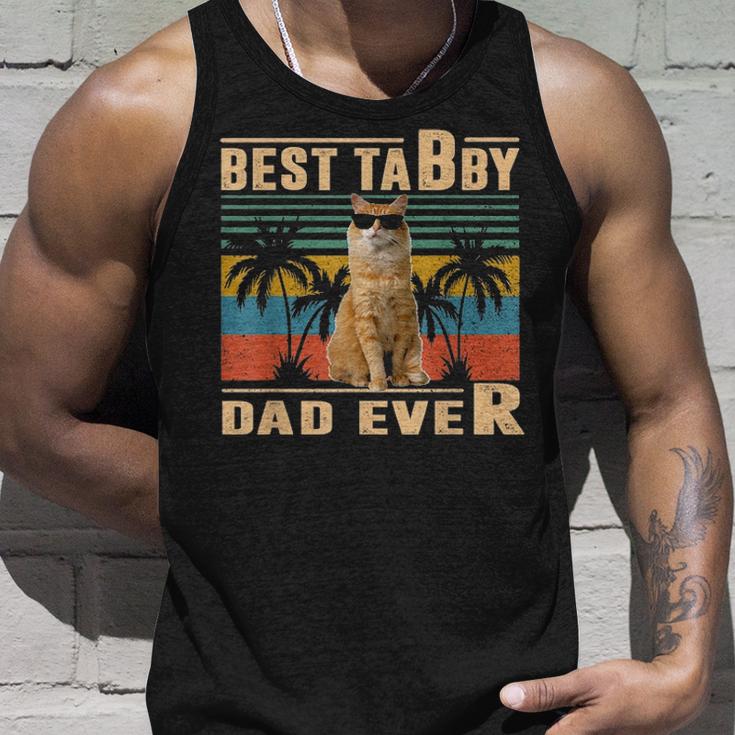 Vintage Best Cat Dad Ever Tabby Fathers Day Gift For Daddy Unisex Tank Top