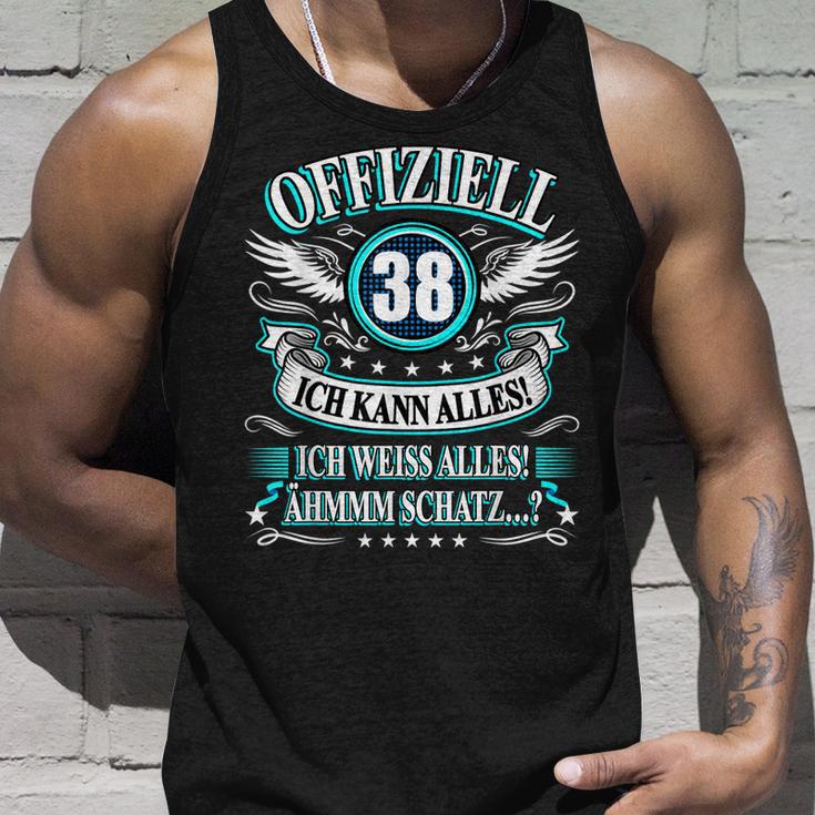 38 Geburtstag Lustig Offiziell 38 Ich Kann AllesSchatz Tank Top Geschenke für Ihn