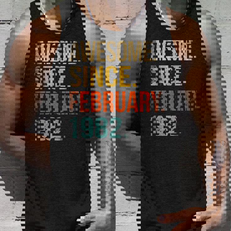 41Th Birthday Gifts 41 Year Old Awesome Since February 1982 Unisex Tank Top Gifts for Him