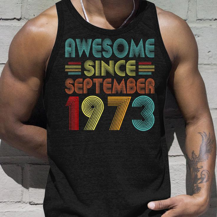 49Th Birthday Idea Awesome Since September 1973 49 Years Old Unisex Tank Top Gifts for Him