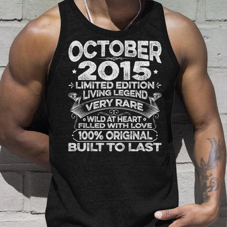 4Th Birthday Gift Vintage Born In October 2015 4 Years Old Unisex Tank Top Gifts for Him